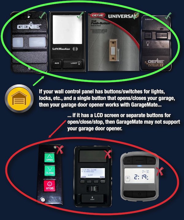 photo of several 2-button and 3-button wall control panels